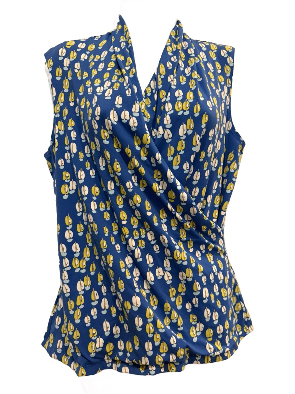 J Mclaughlin Sleeveless Wrap Front Top. Large